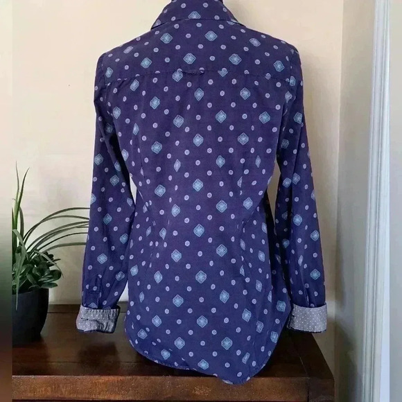 ❤️ Smart Set Long Sleeve Patterned Blouse Size Small - Picture 3 of 12
